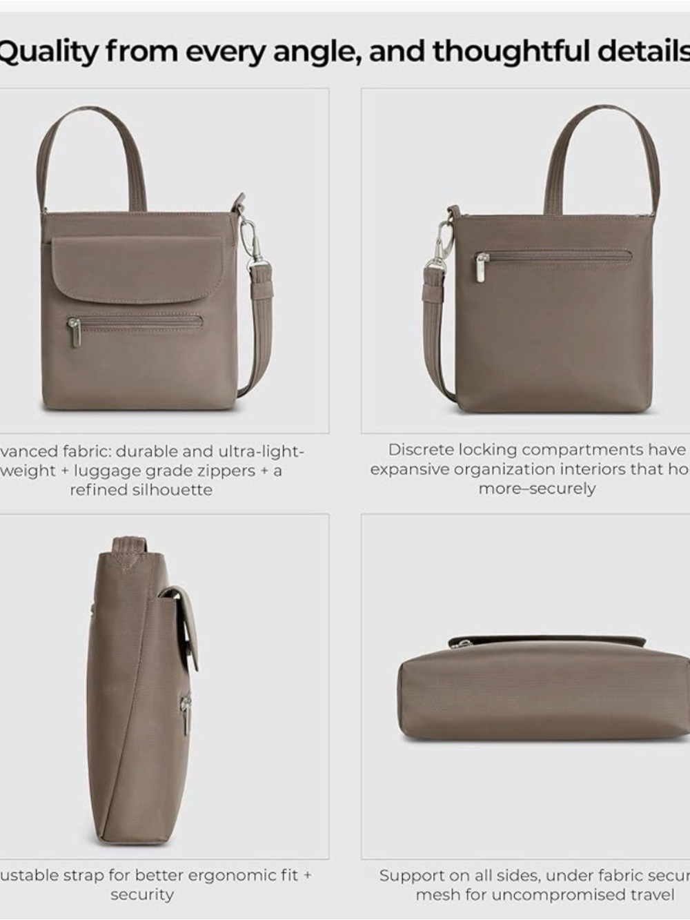 Travelon NWT Anti-theft Crossbody Bag - Picture 4 of 10
